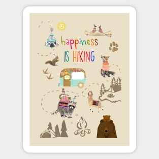 Happiness is hiking Sticker